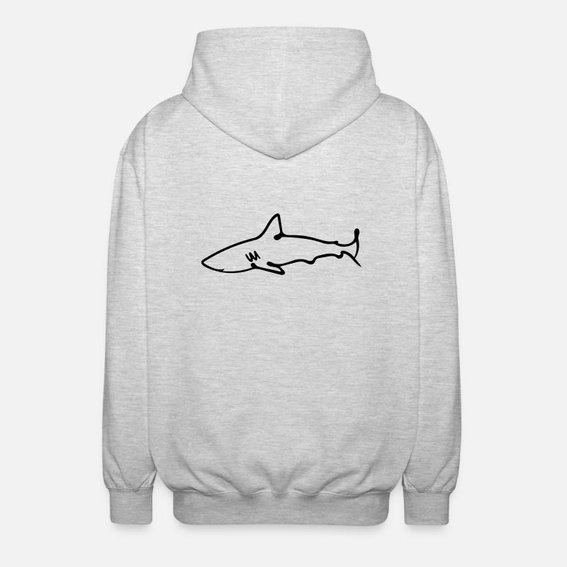 requin - Veste à capuche unisexe - gris clair chiné