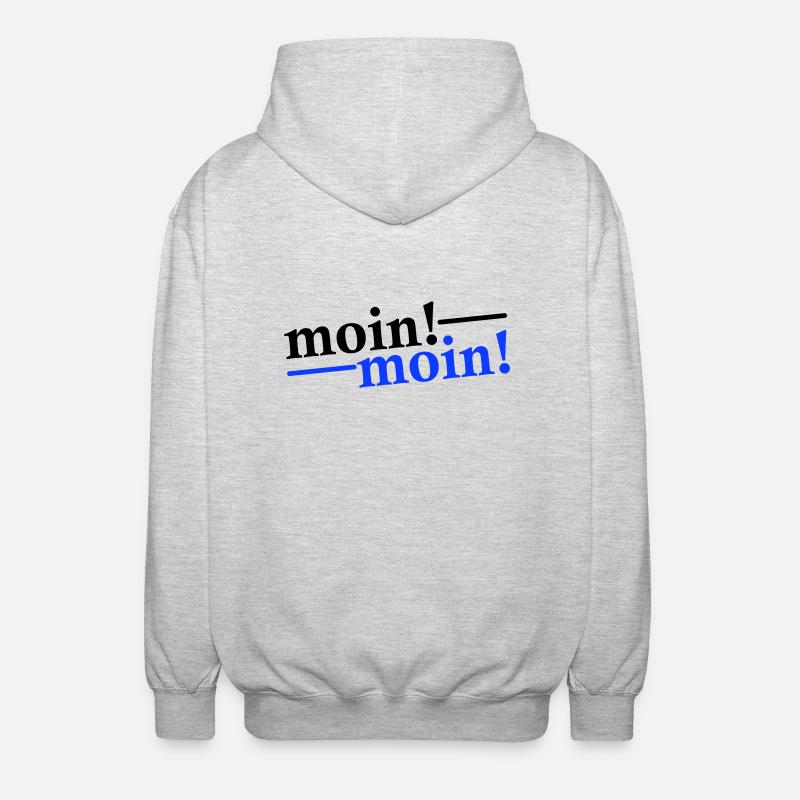 Moin Moin Gruß - Unisex Kapuzenjacke - Hellgrau meliert