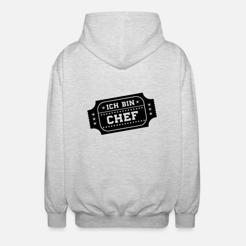 ich bin chef - Unisex Kapuzenjacke - Hellgrau meliert