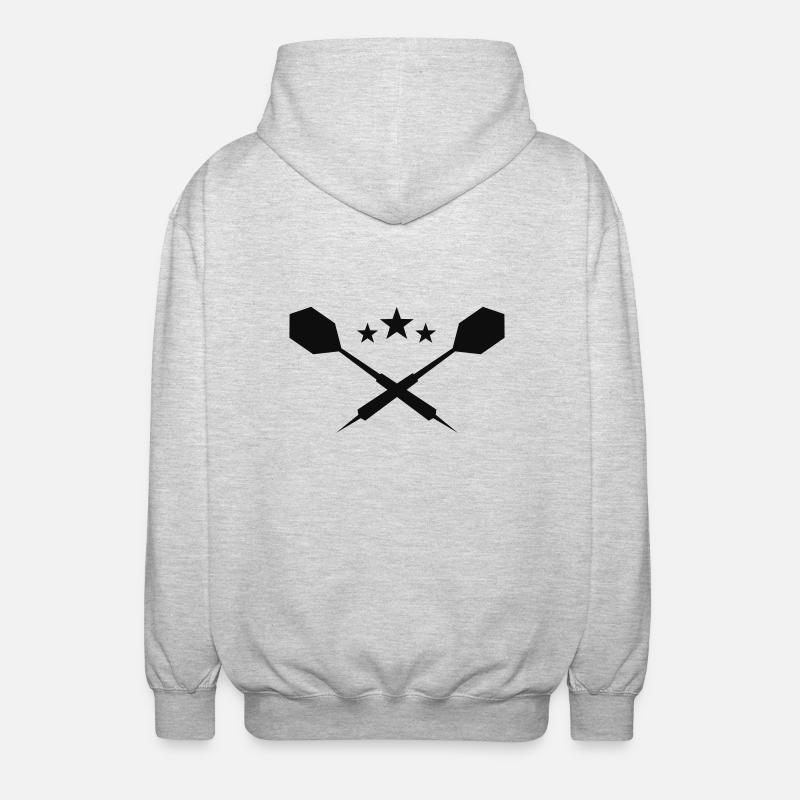 Dart Pfeile - einfarbig - Unisex Kapuzenjacke - Hellgrau meliert