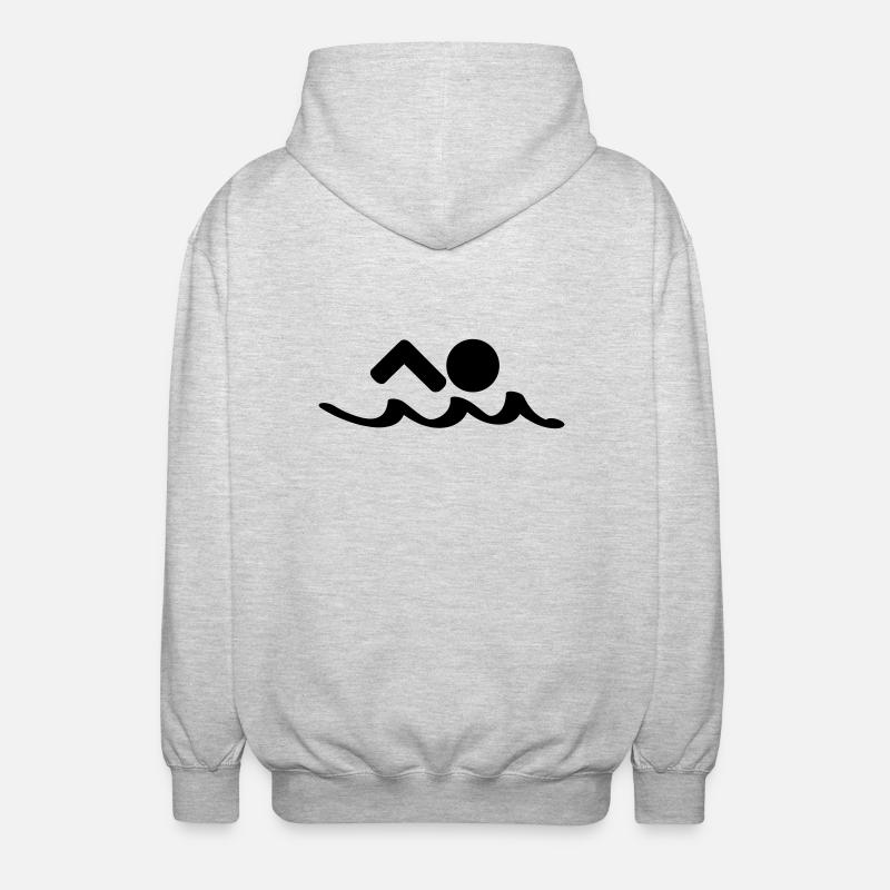 schwimmen - Unisex Kapuzenjacke - Hellgrau meliert