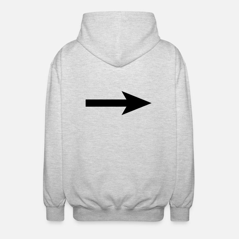 pfeil rechts - Unisex Kapuzenjacke - Hellgrau meliert