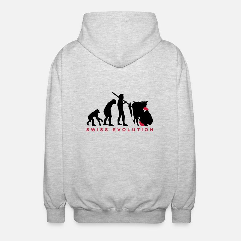 Evolution Bauer Schweiz - Unisex Kapuzenjacke - Hellgrau meliert