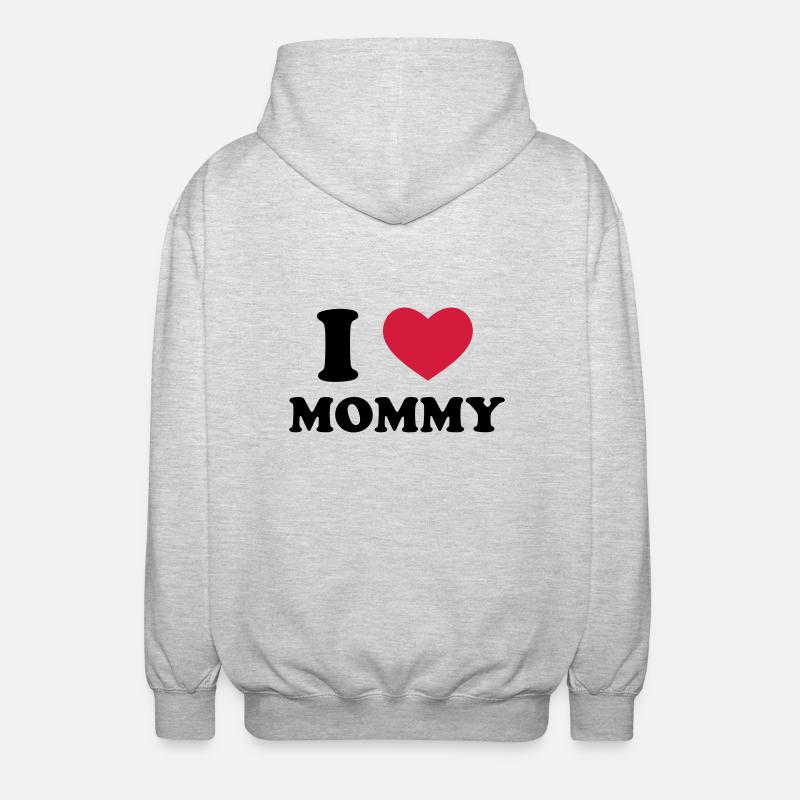 I Love Mommy - Veste à capuche unisexe - gris clair chiné