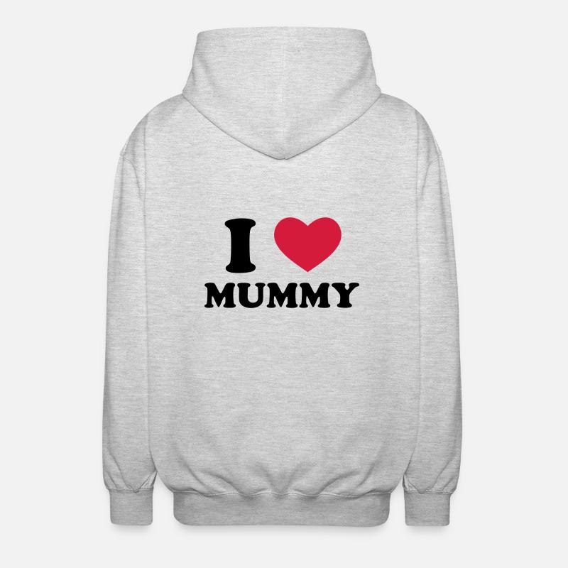I Love Mummy - Unisex Hooded Jacket - light heather grey