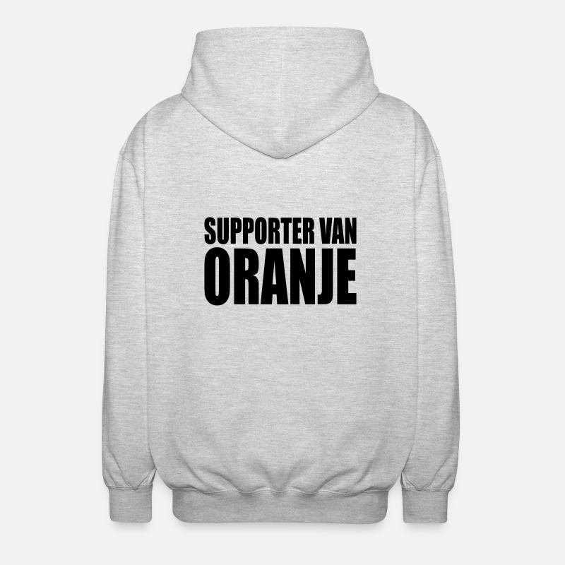 Supporter van oranje - Unisex Kapuzenjacke - Hellgrau meliert