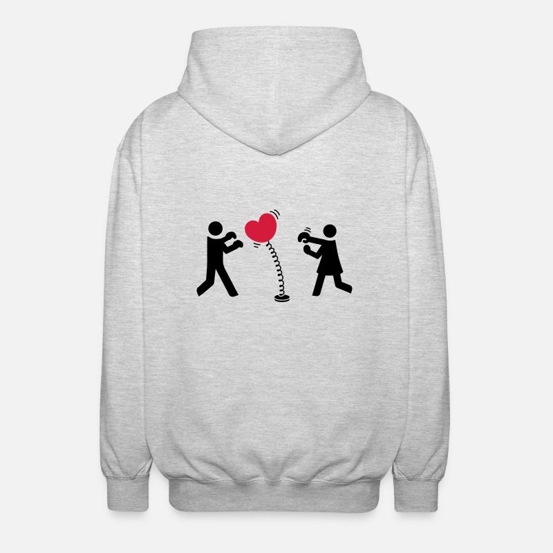 Herz boxen - Unisex Kapuzenjacke - Hellgrau meliert