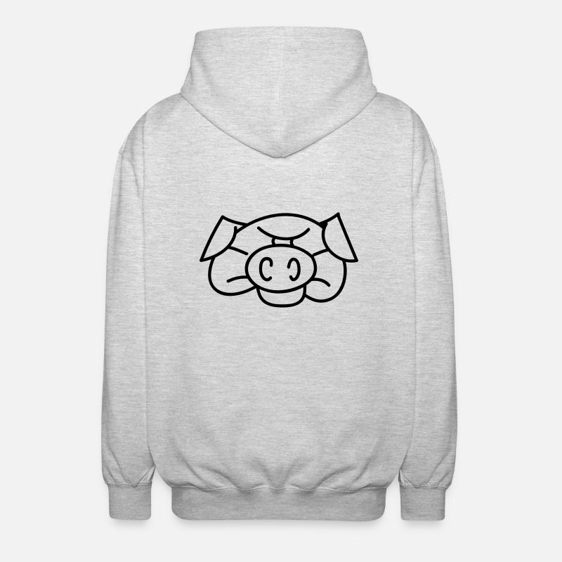 Cochon - Veste à capuche unisexe - gris clair chiné