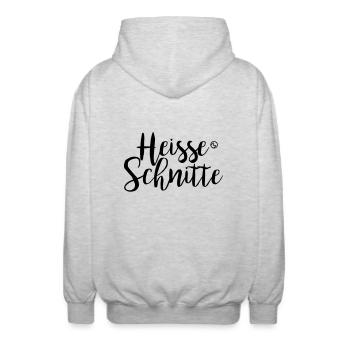 Heiße Schnitte - Unisex Kapuzenjacke - Hellgrau meliert - Hinten - AI Model Male 185 light (185cm)