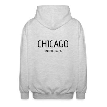 Chicago - Veste à capuche unisexe - gris clair chiné - Dos - AI Model Male 185 light (185cm)