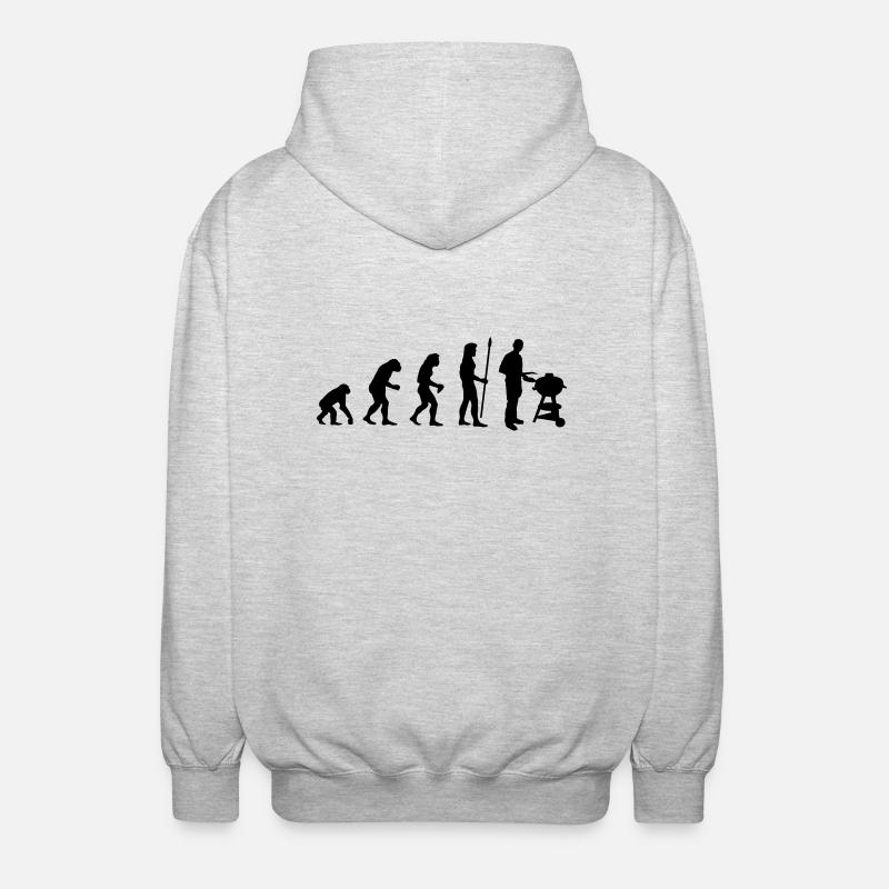 evolution_grill1 - Unisex Hooded Jacket - light heather grey