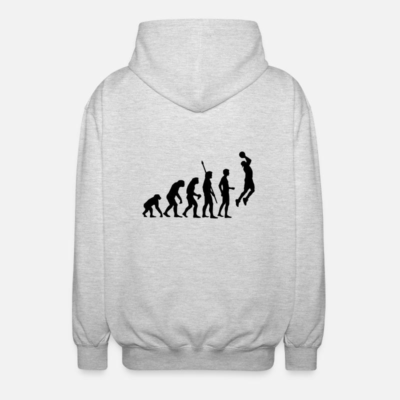 evolution_basketball_b_1c - Unisex Kapuzenjacke - Hellgrau meliert