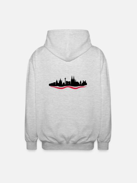 Koeln Skyline - Unisex Kapuzenjacke - Hellgrau meliert