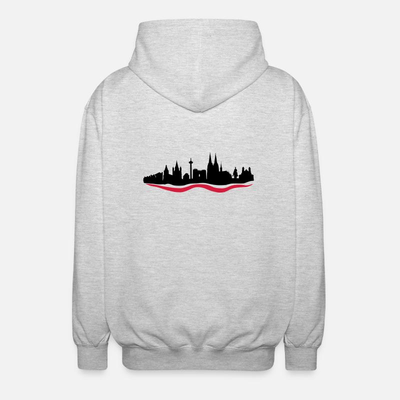 Cologne Skyline - Veste à capuche unisexe - gris clair chiné