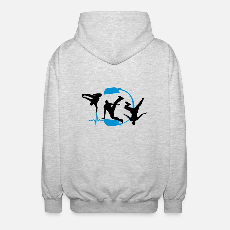 breakdancer - Unisex Kapuzenjacke - Hellgrau meliert