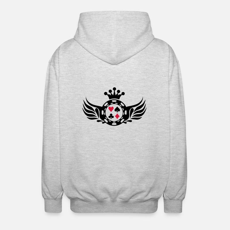 poker_shield - Unisex Kapuzenjacke - Hellgrau meliert