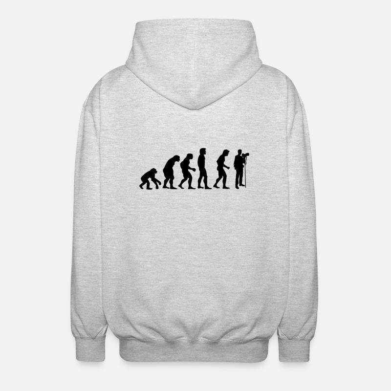 photographer evolution - Unisex Hooded Jacket - light heather grey