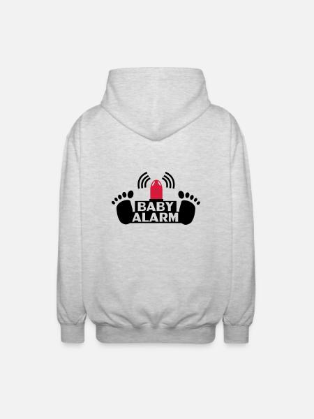 Enceinte,grossesse,bébé,alarme bébé,enfant,maman - Veste à capuche unisexe - gris clair chiné