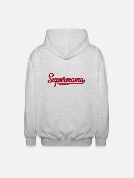 Supermama - Unisex Kapuzenjacke - Hellgrau meliert