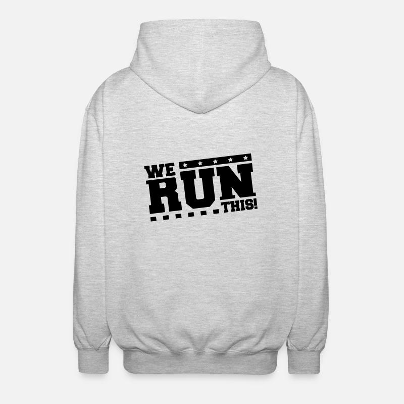 we_run_this_tk1 - Veste à capuche unisexe - gris clair chiné