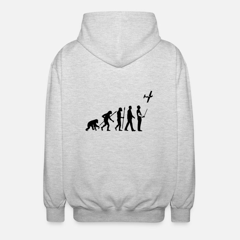 evolution_modellflieger_b_1c - Unisex Kapuzenjacke - Hellgrau meliert
