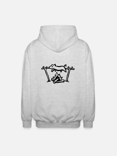 grillmeister - Unisex Kapuzenjacke - Hellgrau meliert