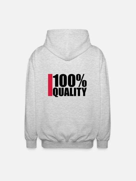 100 Procent Quality Design - Unisex Kapuzenjacke - Hellgrau meliert