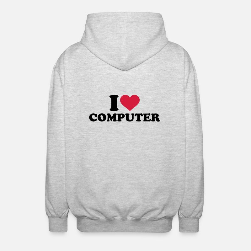 Computer - Unisex Kapuzenjacke - Hellgrau meliert