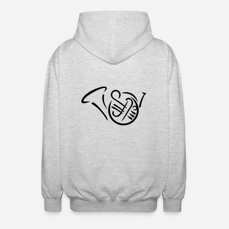 French horn - Unisex Hooded Jacket - light heather grey