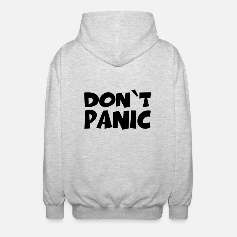 Don't panic - Unisex Kapuzenjacke - Hellgrau meliert