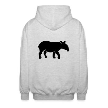 Tapir - Unisex Kapuzenjacke - Hellgrau meliert - Hinten - AI Model Male 185 light (185cm)