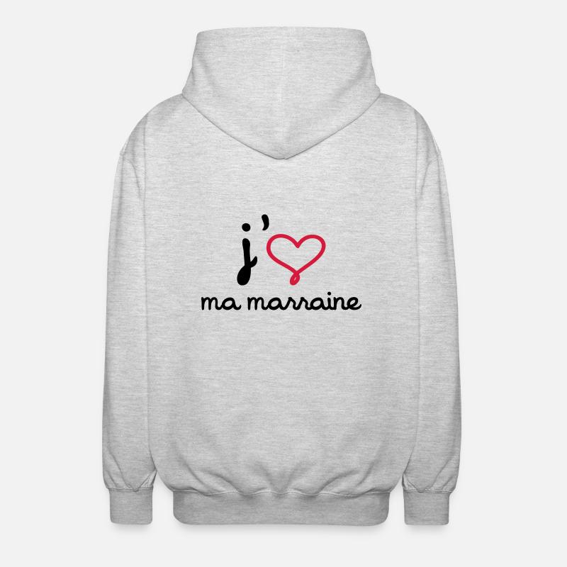J'aime ma marraine - Veste à capuche unisexe - gris clair chiné