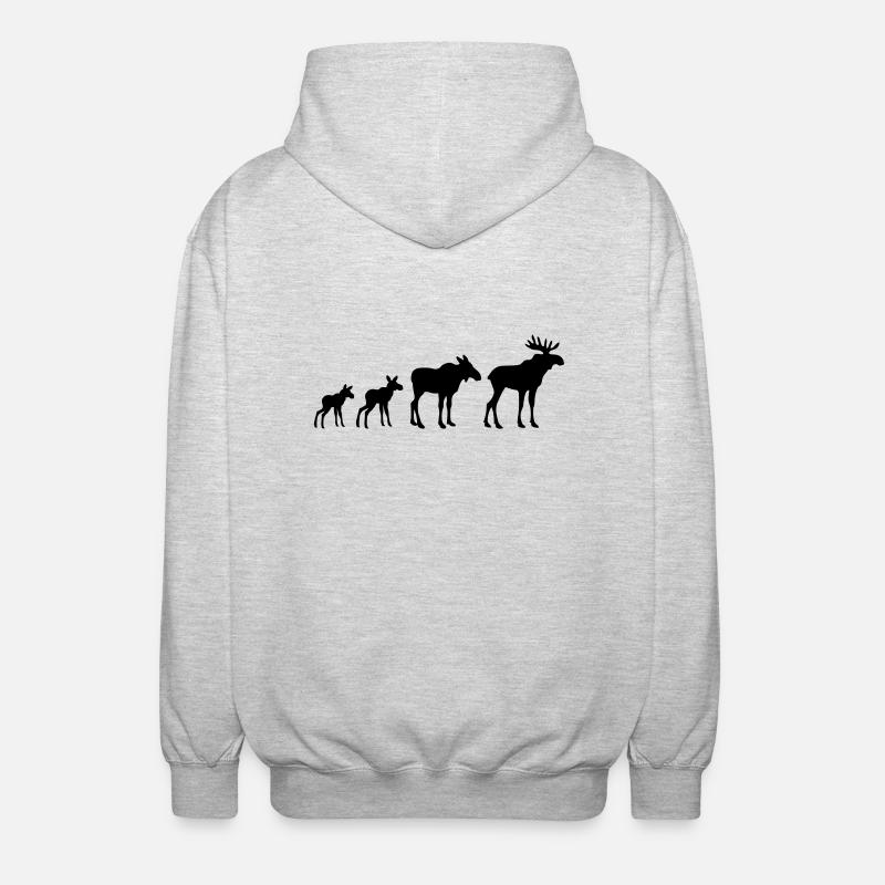 Évolution des wapitis - Veste à capuche unisexe - gris clair chiné