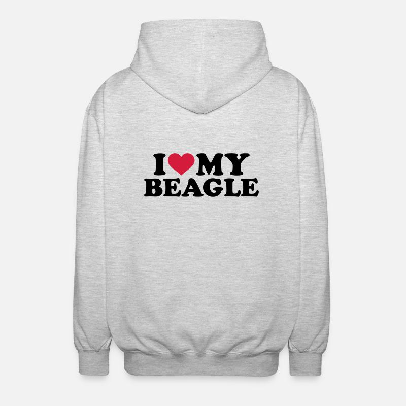 Beagle - Unisex Kapuzenjacke - Hellgrau meliert