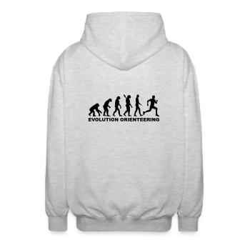 Orientierungslauf - Unisex Kapuzenjacke - Hellgrau meliert - Hinten - AI Model Male 185 light (185cm)