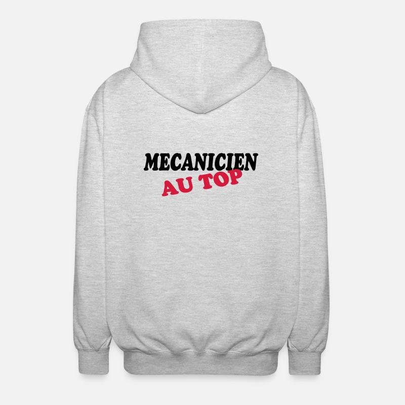 Mécanicien au top - Unisex Hooded Jacket - light heather grey