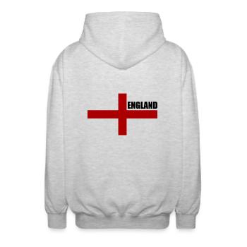 England - Unisex Kapuzenjacke - Hellgrau meliert - Hinten - AI Model Male 185 light (185cm)