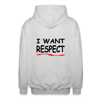 Respect - Unisex Hooded Jacket - light heather grey - Back - AI Model Male 185 light (185cm)