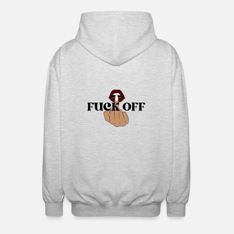 Mittelfinger - Unisex Kapuzenjacke - Hellgrau meliert