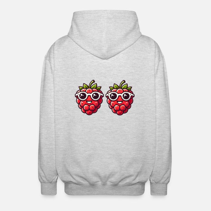 Raspberry Comic - Unisex Hooded Jacket - light heather grey