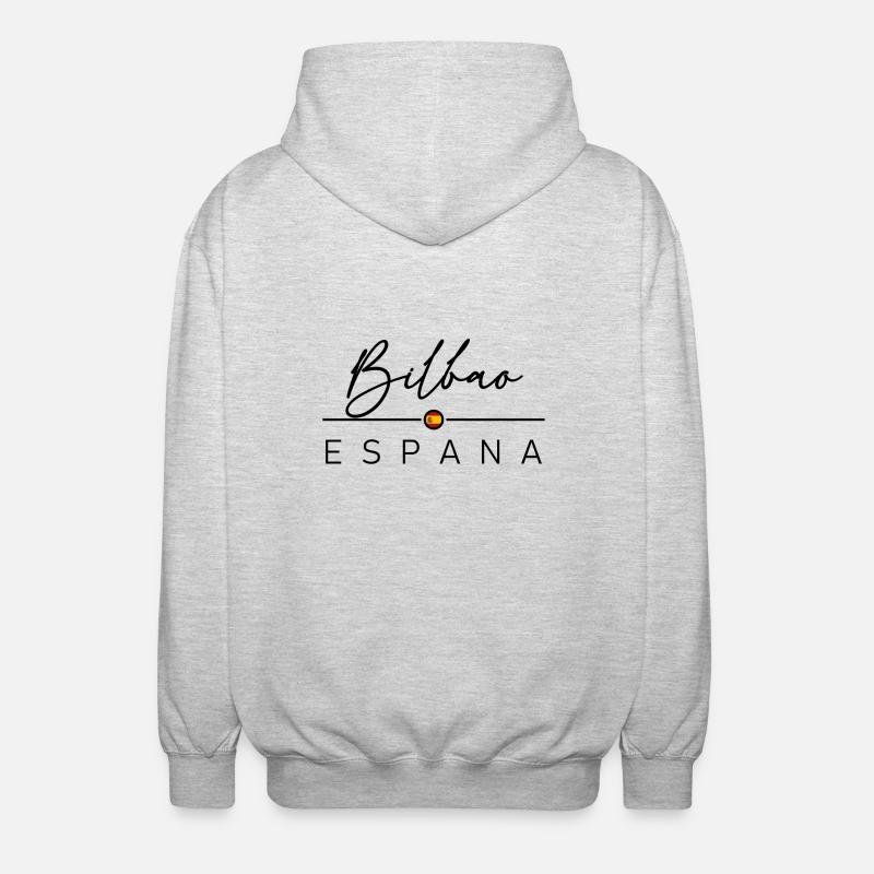 Espagne - Bilbao - Espagne - España - Veste à capuche unisexe - gris clair chiné