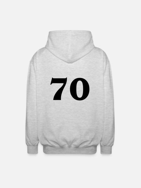 Zahl 70 - Unisex Kapuzenjacke - Hellgrau meliert