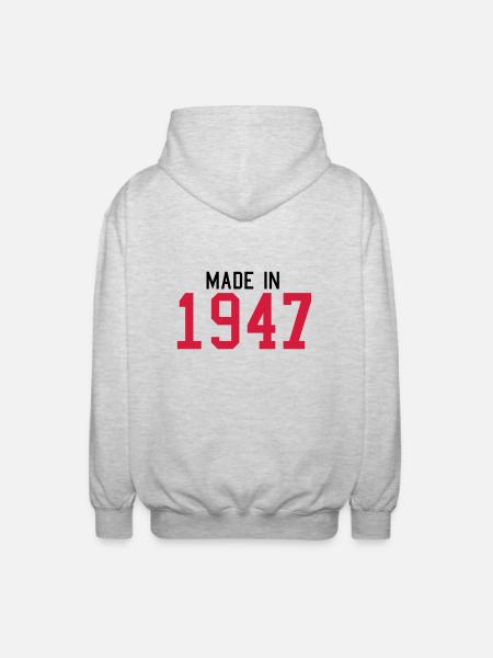 1947 - Unisex Hooded Jacket - light heather grey