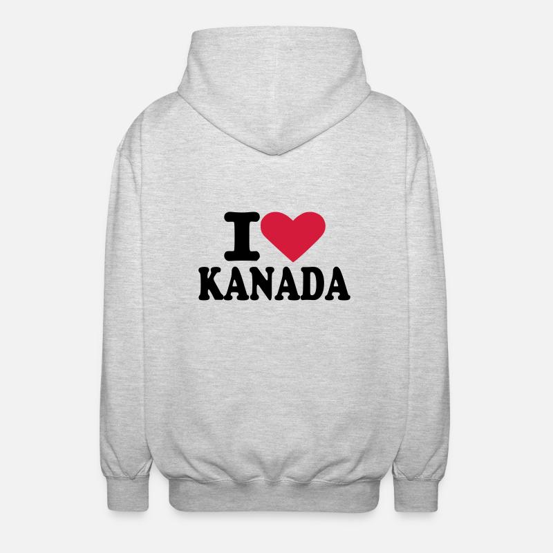 Kanada - Unisex Kapuzenjacke - Hellgrau meliert
