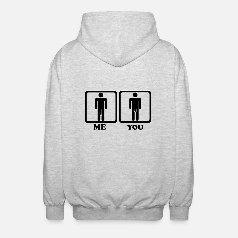 Penis - Unisex Kapuzenjacke - Hellgrau meliert