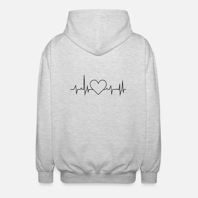 Fréquence cardiaque - Veste à capuche unisexe - gris clair chiné