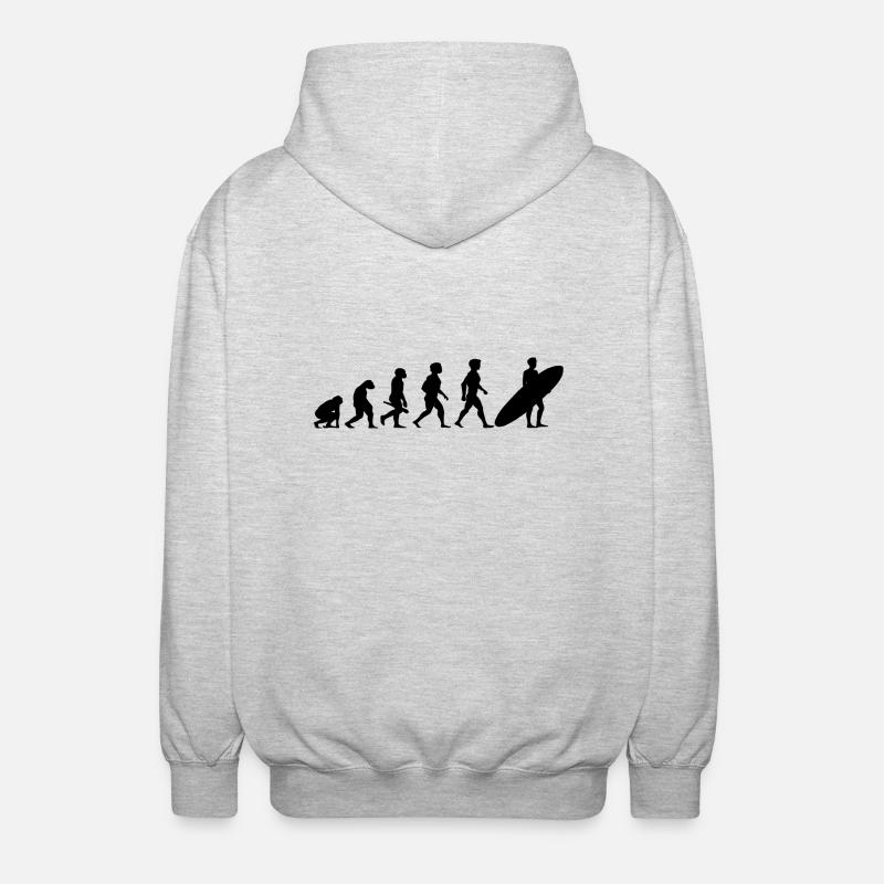 Evolution Surfing Surfers surfboard surfing - Unisex Hooded Jacket - light heather grey