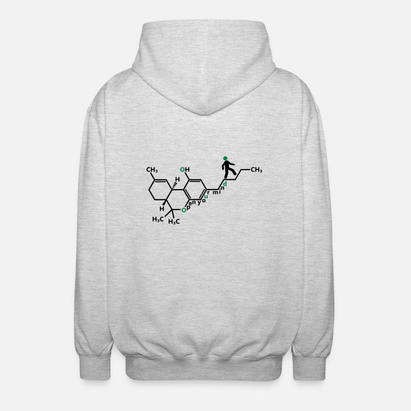 THC Molecule - Unisex Hooded Jacket - light heather grey