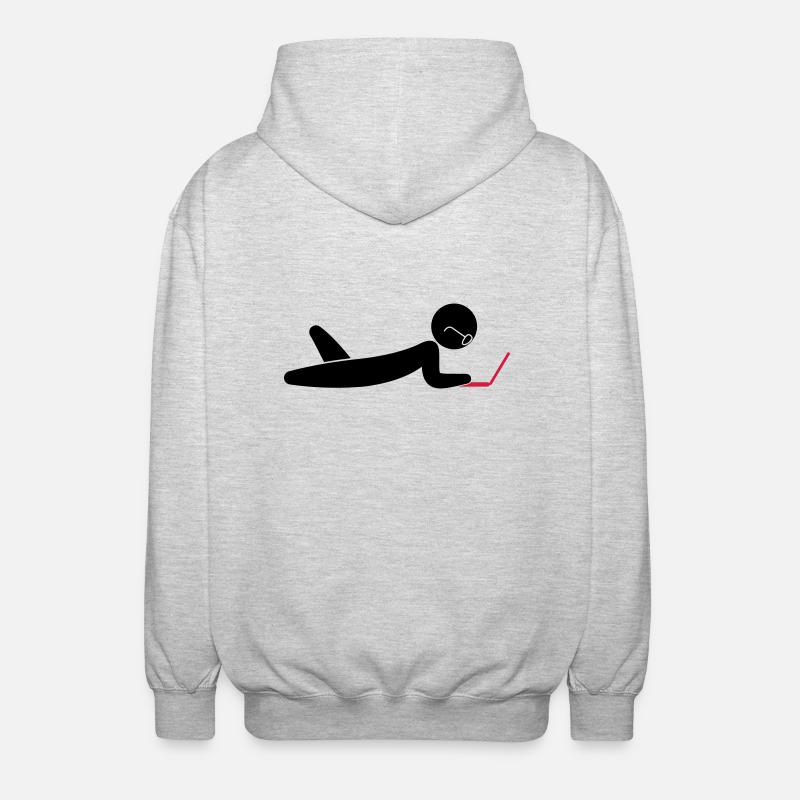 A programmer using a laptop - Unisex Hooded Jacket - light heather grey