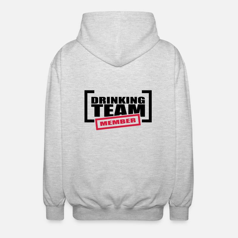Drinking Team Member - Unisex Kapuzenjacke - Hellgrau meliert